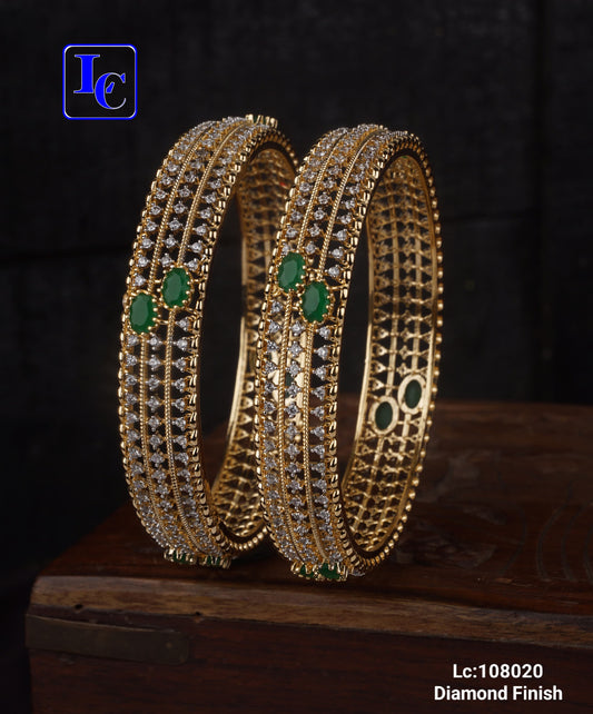 ShimmerTwist Touch Diamond Finish Bangles - TheFindify