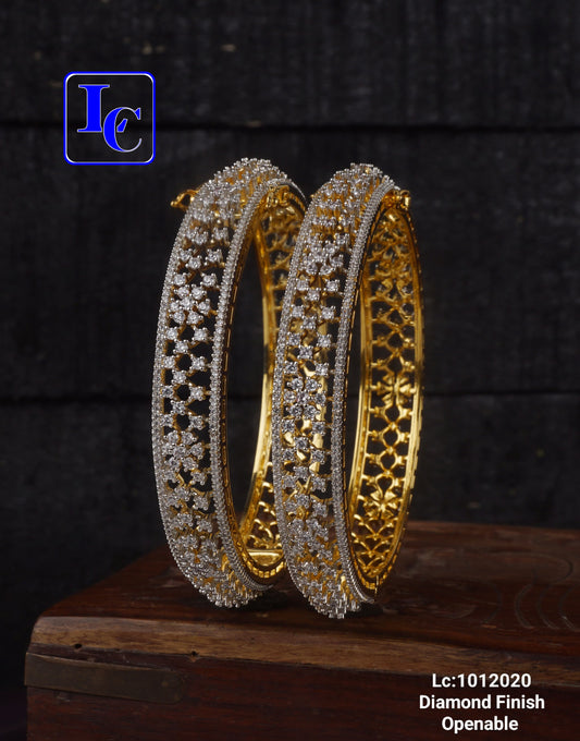 RadiantHalo Diamond Finish Bangles - TheFindify