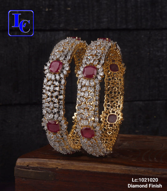 Aurika Diamond Finish Bangles - TheFindify