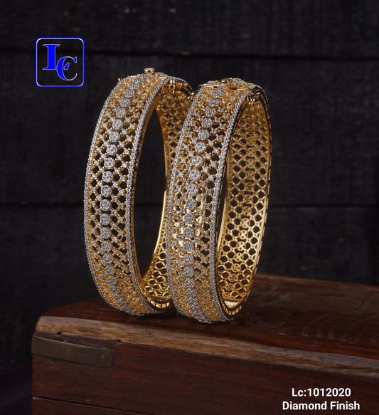 LuxeRounds Diamond Finish Bangles - TheFindify