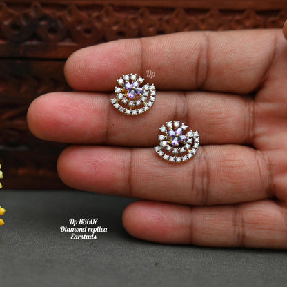 Diamond Finish Ear Studs - TheFindify