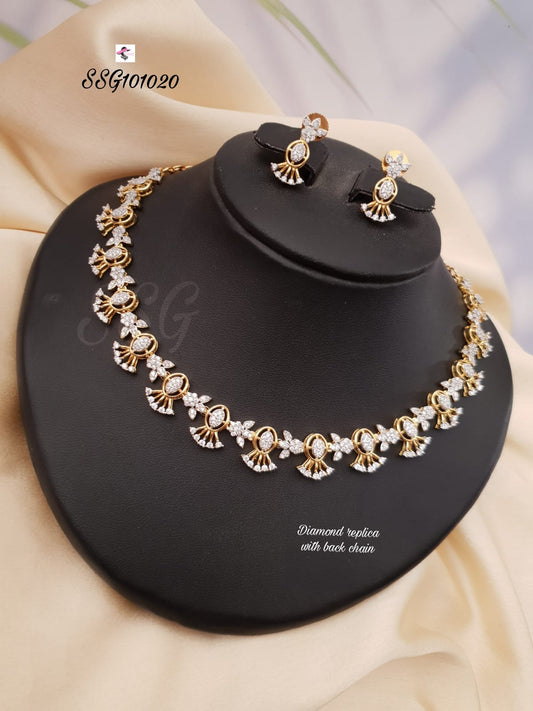 Diamond Finish Party Necklace Set - TheFindify