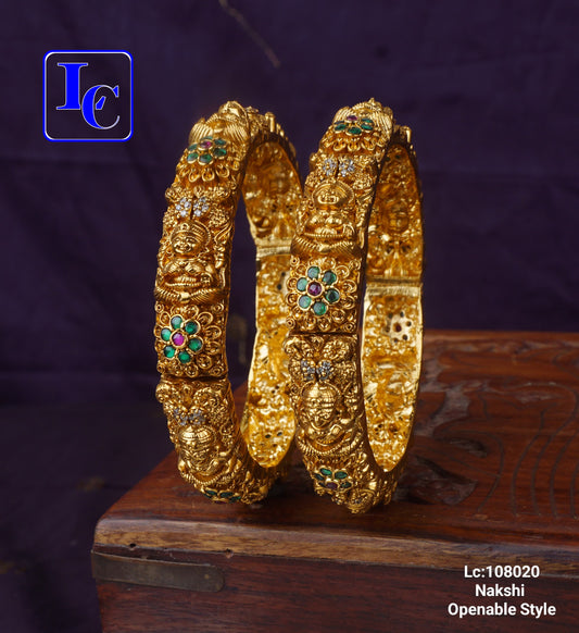 Floral Nakshi Openable Bangles - TheFindify
