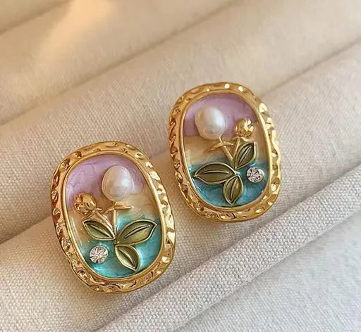 Floral Stud Korean Earrings - TheFindify