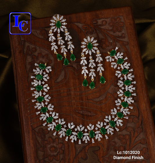 Glamora Grace Diamond Finish Necklace Set - TheFindify