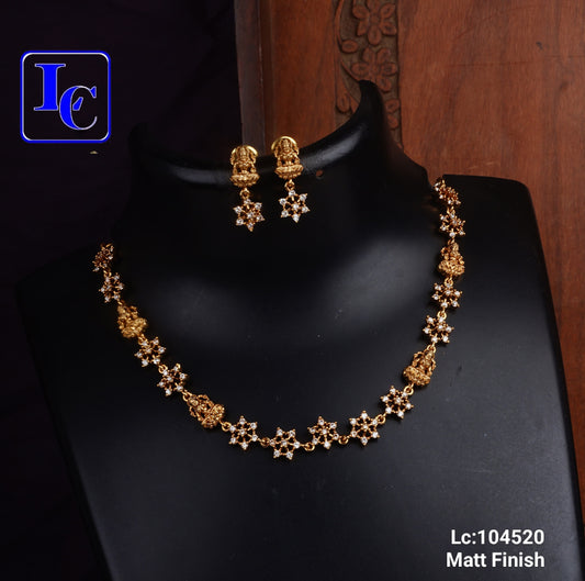 Goddess Lakshmi Floral Necklace Set - TheFindify
