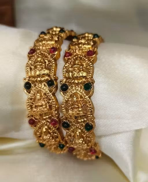 Goddess Lakshmi Temple Kada Bangles Set