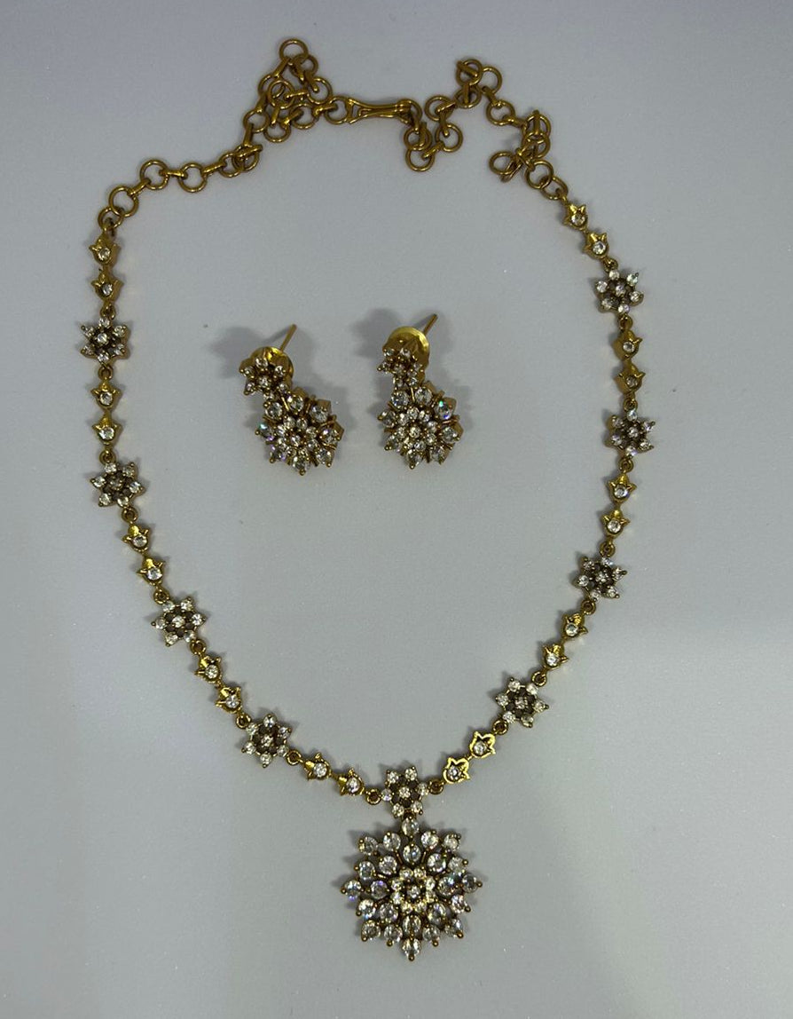 Golden Galaxy Star Statement Necklace Set
