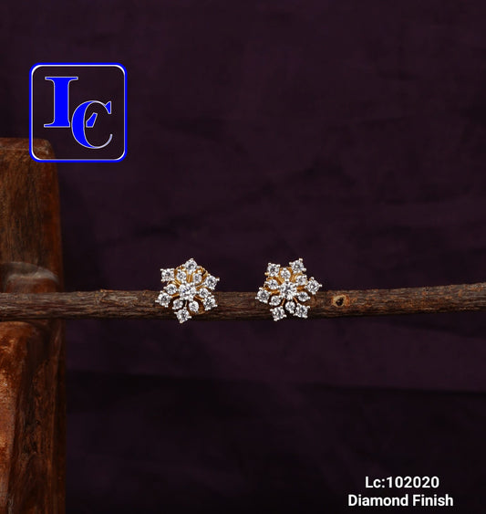 Golden Whispers Diamond Finish Push Back Style Stud Set - TheFindify