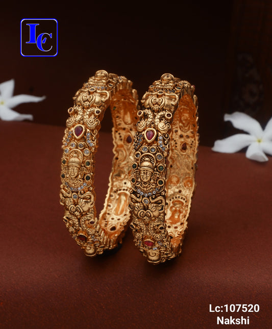 Peacock Antique Nakshi Bangles – Matte Finish Nakshi Bangles