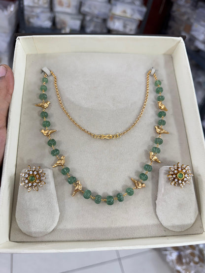Grean Pearl Necklace Set - TheFindify