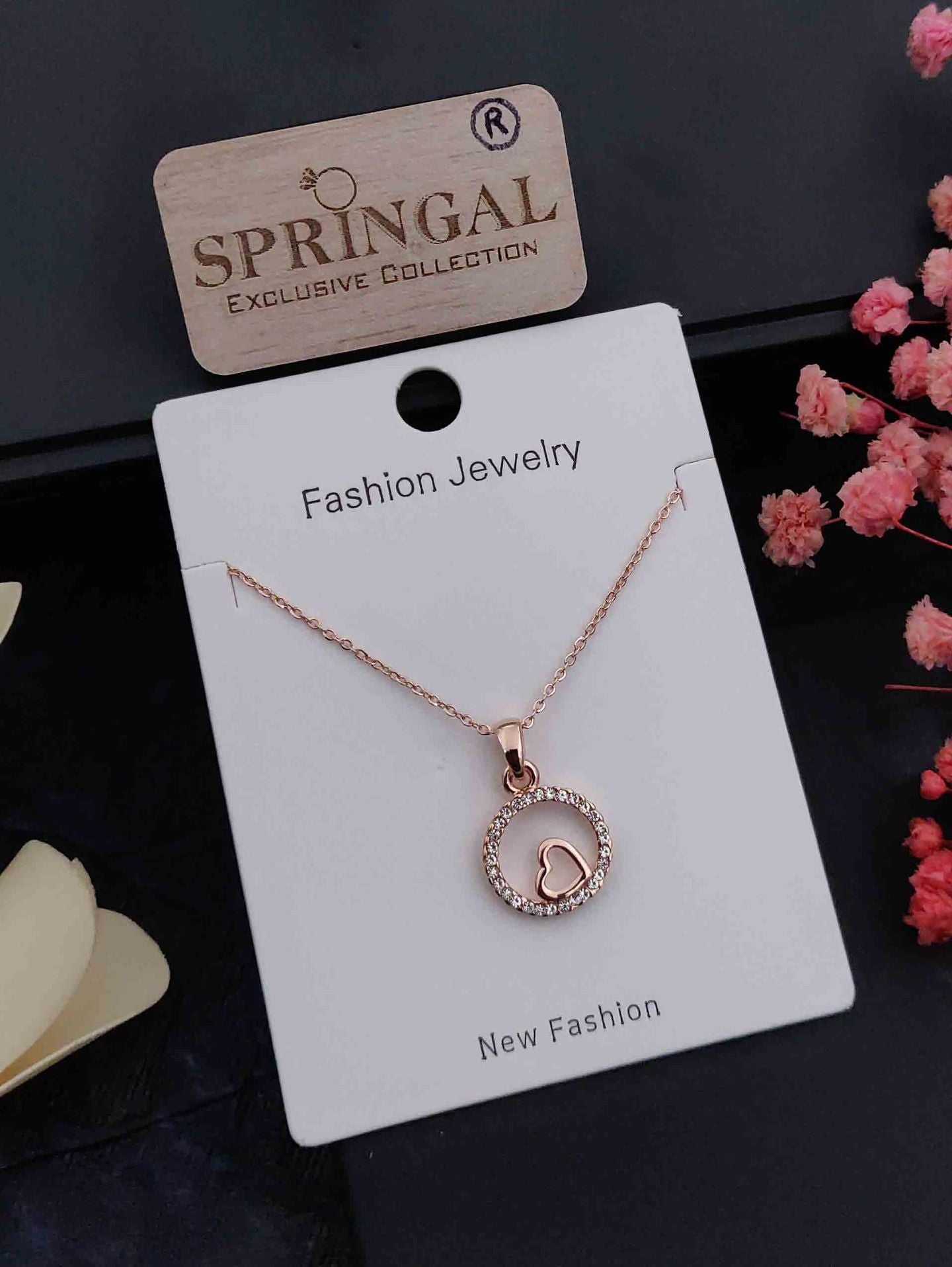 Endless Love Loop Pendant Gold Chain