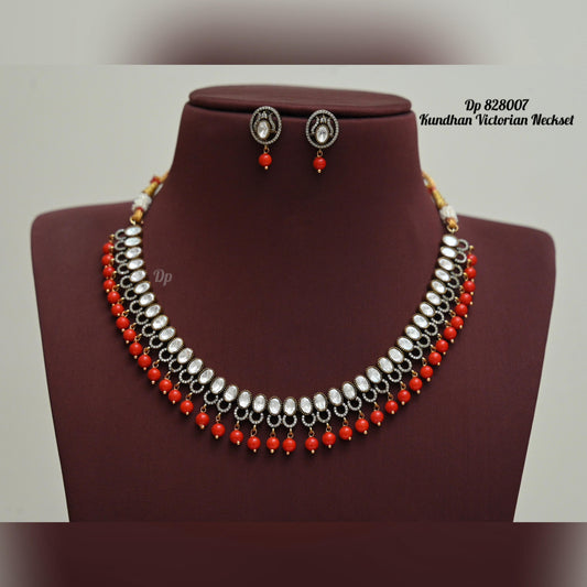 Kundan Victorian Necklace Set - TheFindify