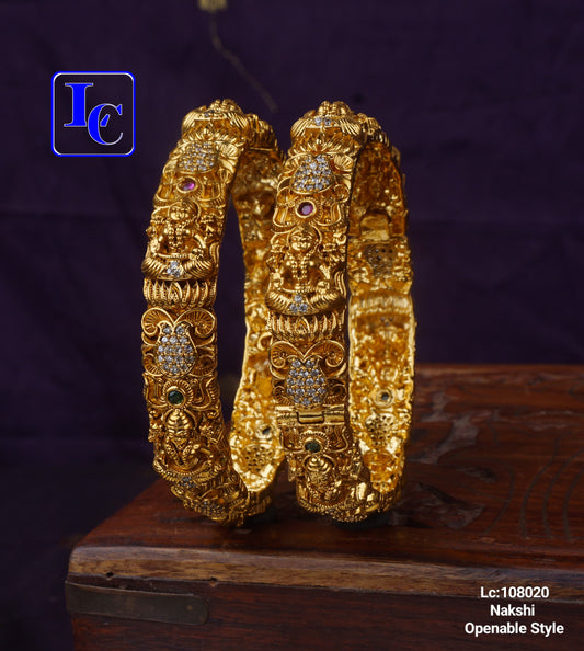 Lakshmi Devi Golden Openable Bangles - TheFindify