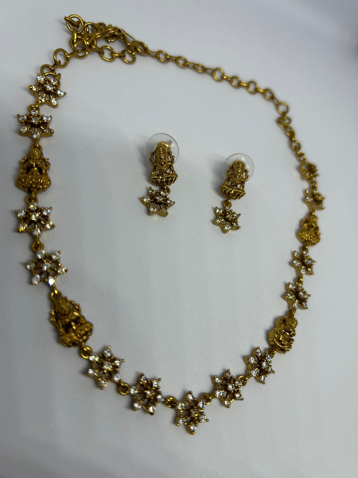 Goddess Lakshmi Floral Necklace Set