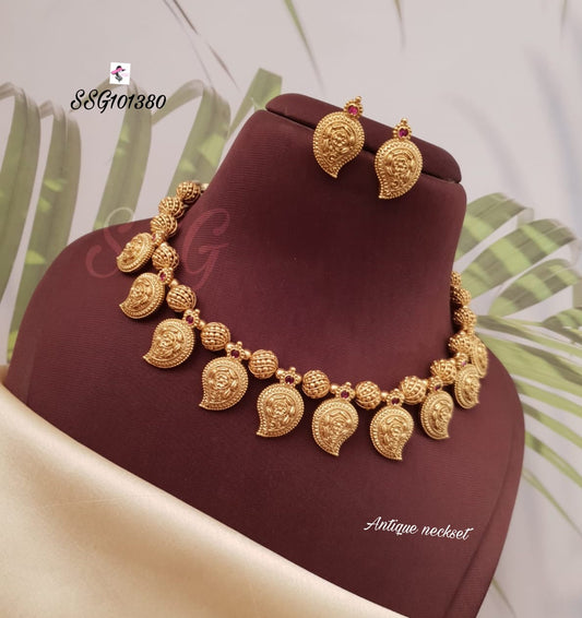 Mango Drops Antique Necklace Set - TheFindify