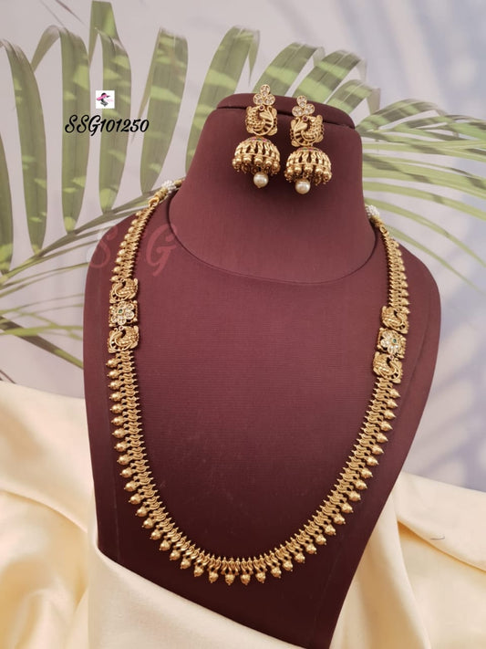 Matte Finish Peacock Long Necklace - TheFindify