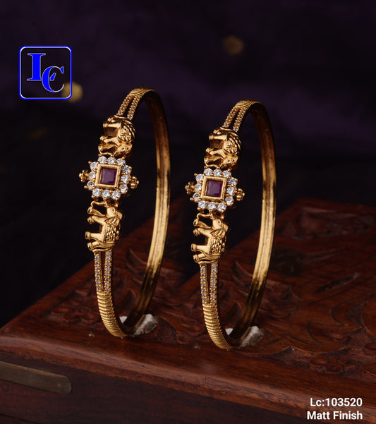 THEFINDIFY Elephant Design Matte Finish Bangles - TheFindify