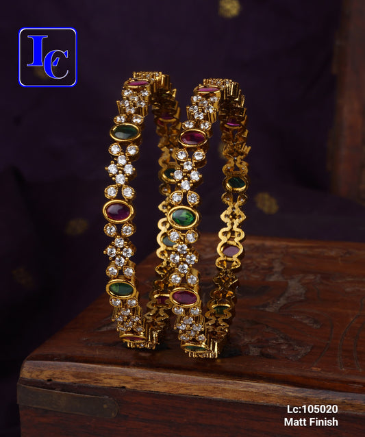 THEFINDIFY Mini Floral Design Matte Finish Bangles - TheFindify