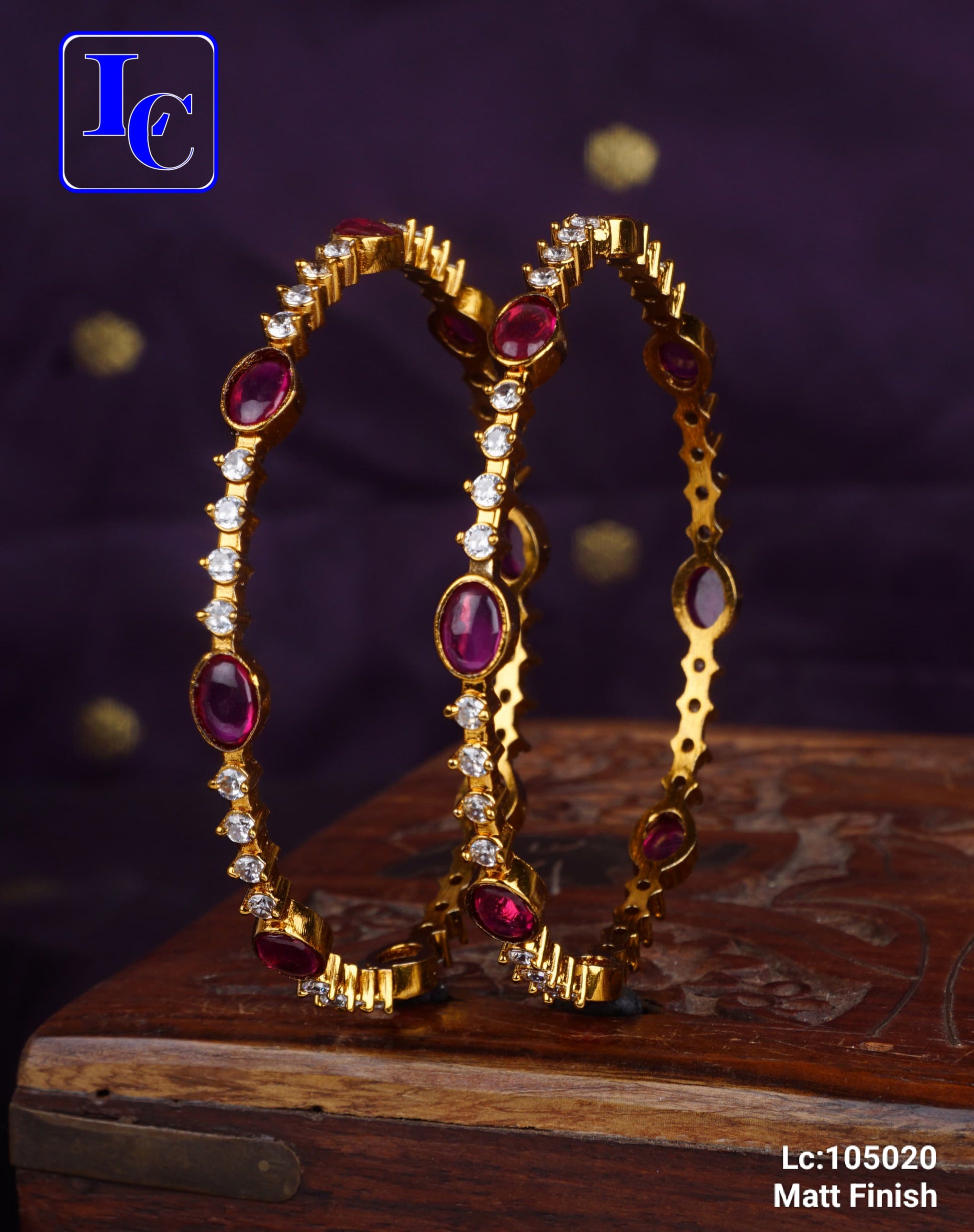 THEFINDIFY Royal Elegance Matte Finish Bangles - TheFindify