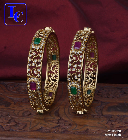 THEFINDIFY Floral Design Matte Finish Bangles - TheFindify