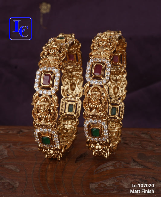 THEFINDIFY Lakshmi Devi Design Matte Finish Bangles - TheFindify