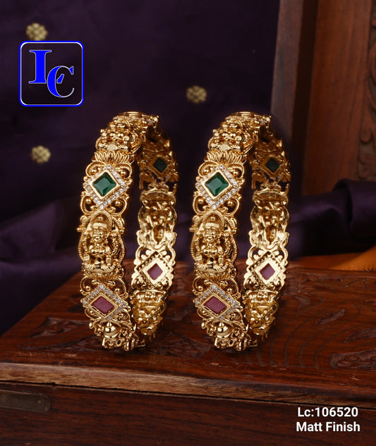 THEFINDIFY Lakshmi Diamond Design Matte Finish Bangles - TheFindify