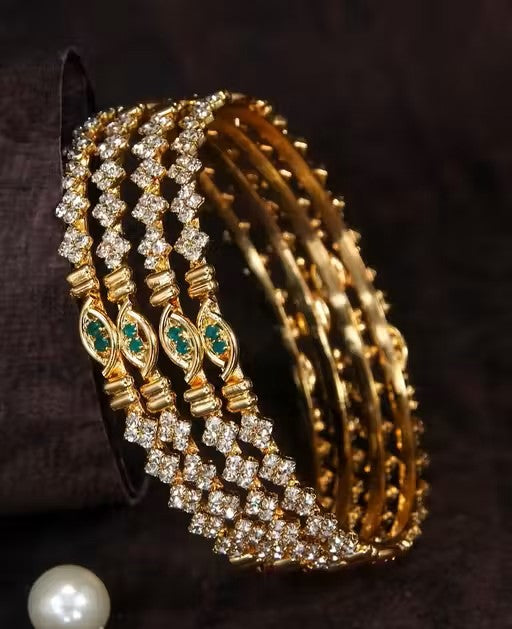 Micro Gold Plated American Diamond CZ Bangles f