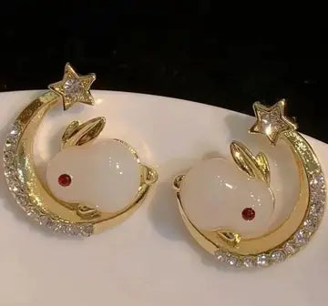 Moon Rabbit Earrings - TheFindify