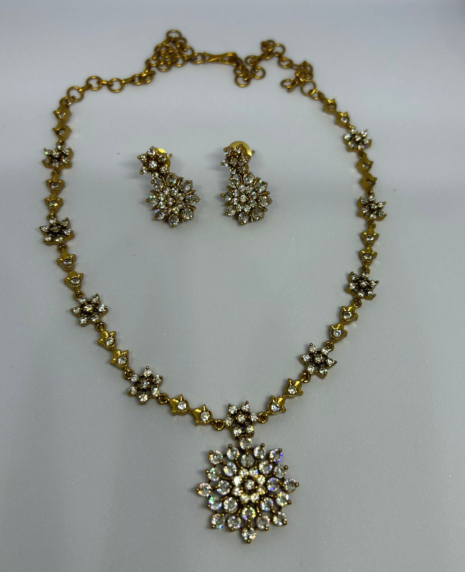 Golden Galaxy Star Statement Necklace Set