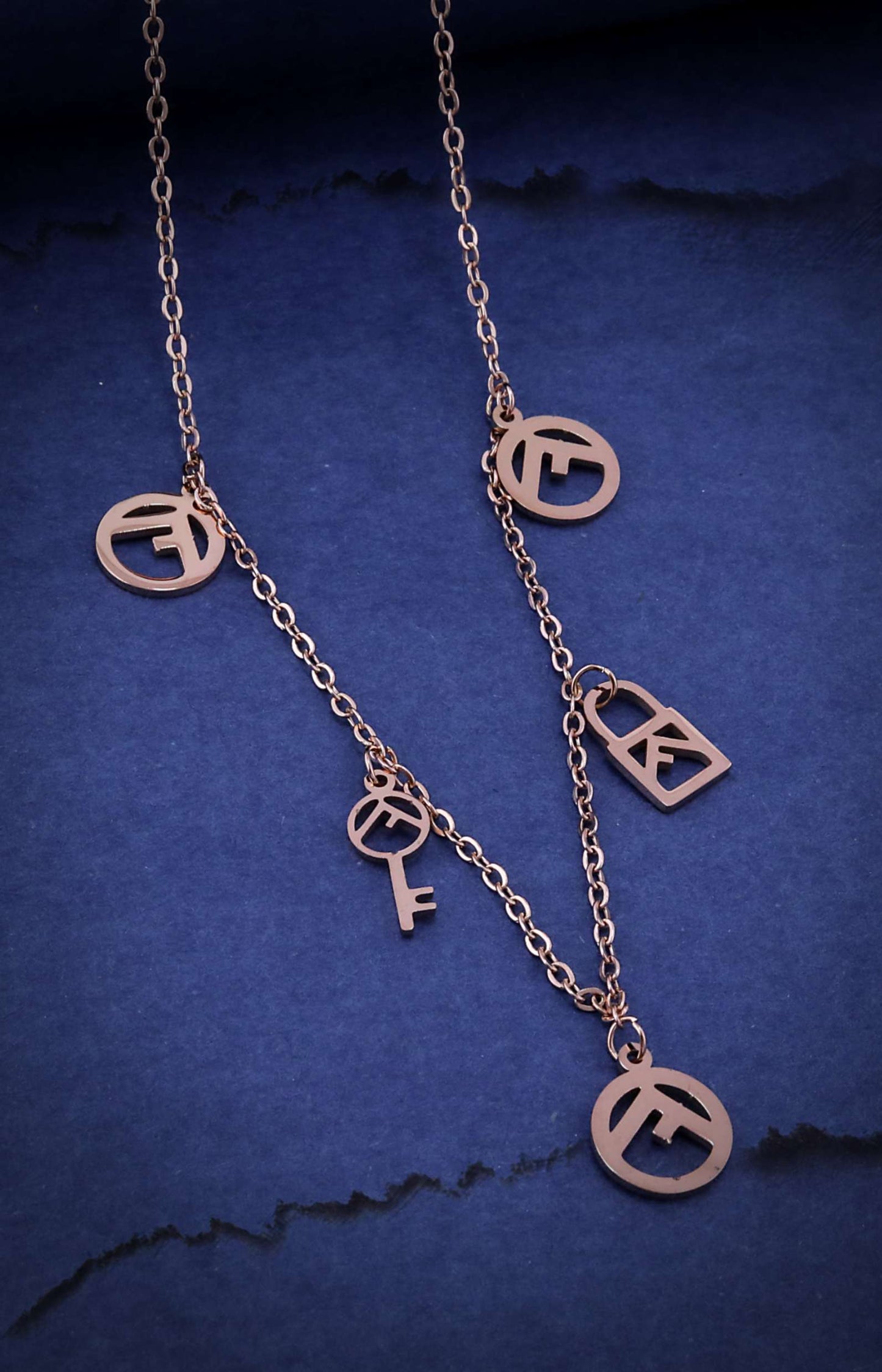 Lock and Key Designer Gold Chain