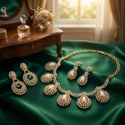 Ocean Drop Pearl Necklace – Elegant Bridal Jewelry for Weddings & Special Occasions