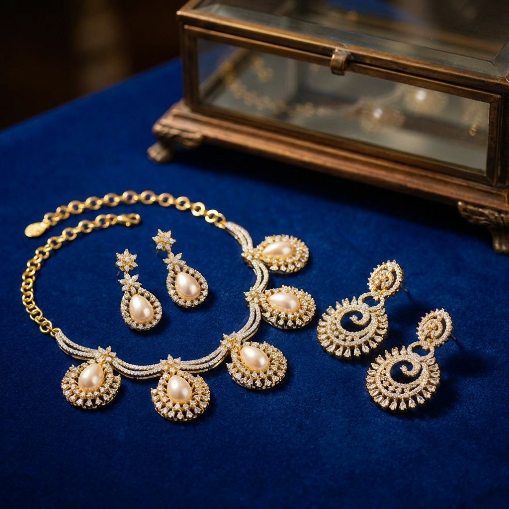 Ocean Drop Pearl Necklace – Elegant Bridal Jewelry for Weddings & Special Occasions