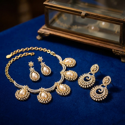 Ocean Drop Pearl Necklace – Elegant Bridal Jewelry for Weddings & Special Occasions