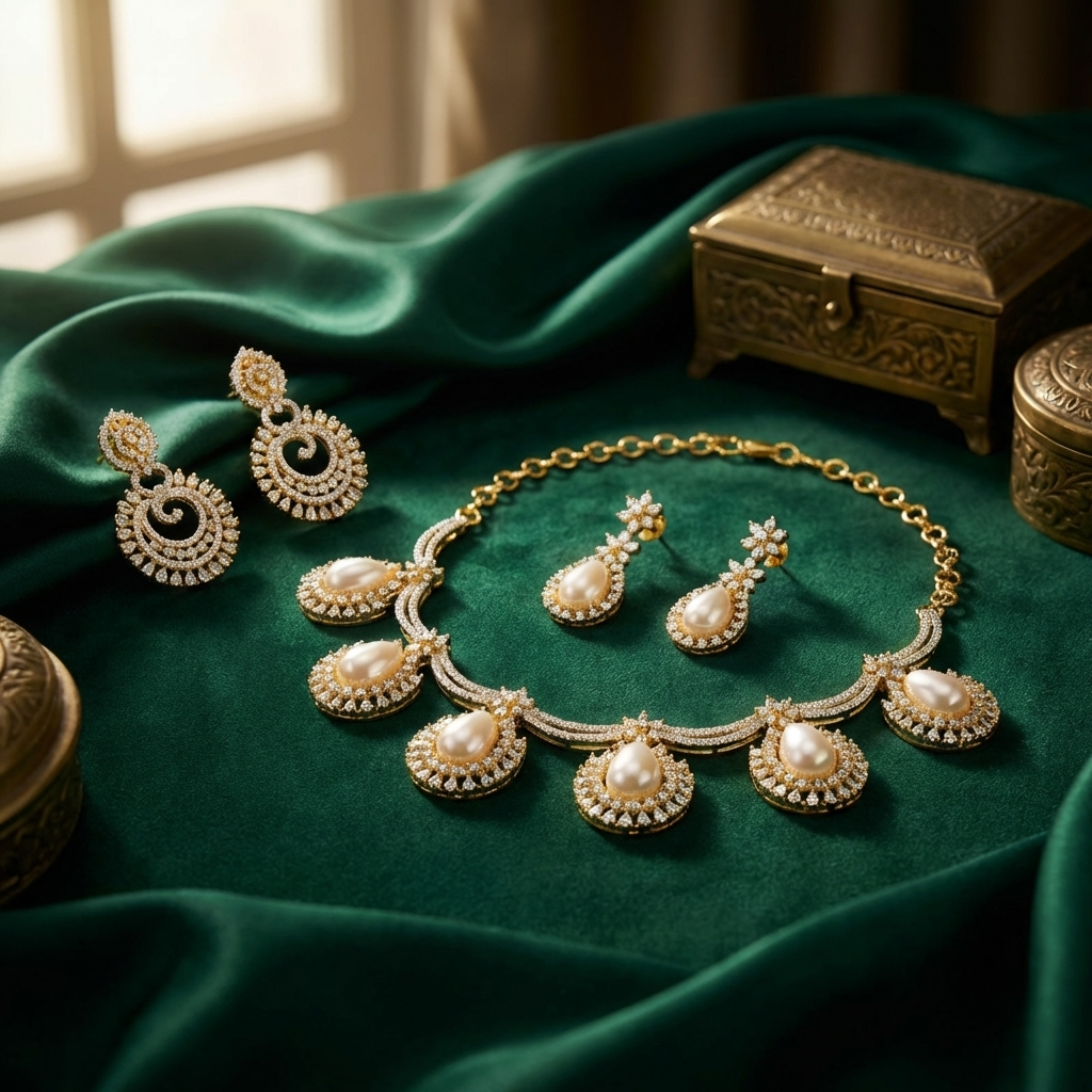 Ocean Drop Pearl Necklace – Elegant Bridal Jewelry for Weddings & Special Occasions