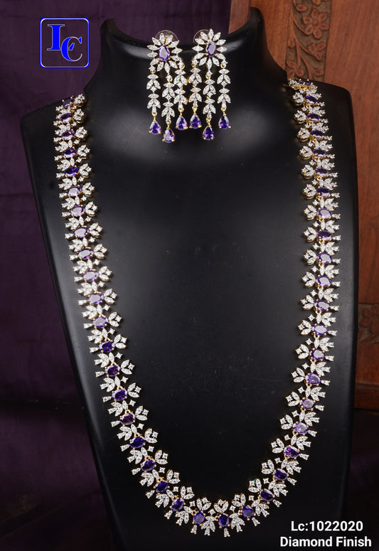 Petal Gleam American Diamond Finish Necklace - TheFindify