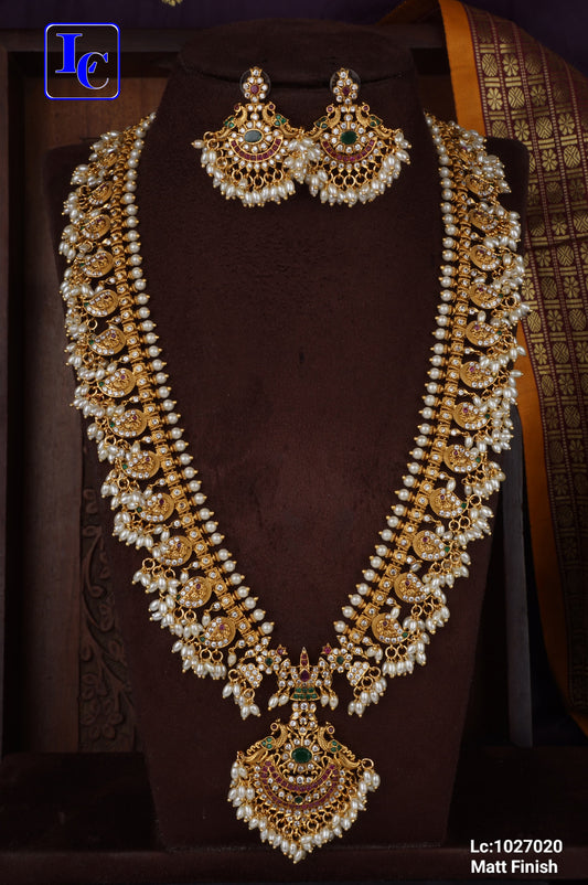 Rice Pearl Bridal Long Necklace - TheFindify