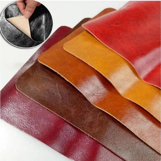 Glossy Leather for Sofa Hole DIY Waterproof Thickened Oil Wax Leather for Car Seat Anti-stick Hair Easy To Clean Leather Patches