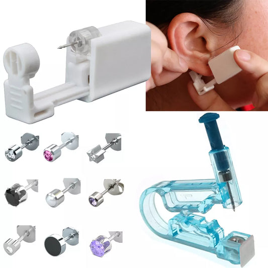Disposable Sterile Ear Piercing Unit Cartilage Tragus Helix Piercing Gun No Pain Piercer Tool Machine Kit Stud Jewelry