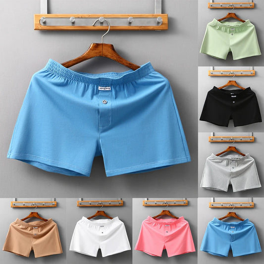 Mens Cotton Boxer Brief Sexy Bulge Pouch Underwear Shorts Trunk Panties Comfort Casual Underpants Elastic Breathable Flat Boxers