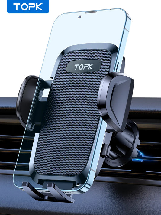 TOPK D36-G Universal Car Phone Holder with Hook Clip Air Vent Car Mount 360° Rotation Universal Mobile Phone Mount for Cellphone