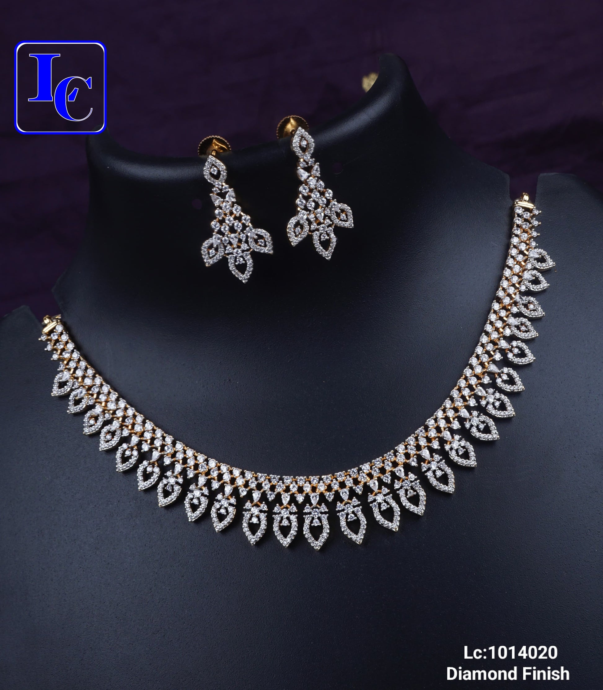 SparkleMist American Diamond Necklace Set - TheFindify