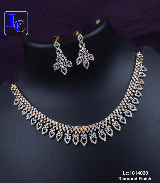 SparkleMist American Diamond Necklace Set - TheFindify