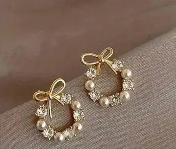 THEFINDIFY's Golden Pearl Circle Earrings - TheFindify
