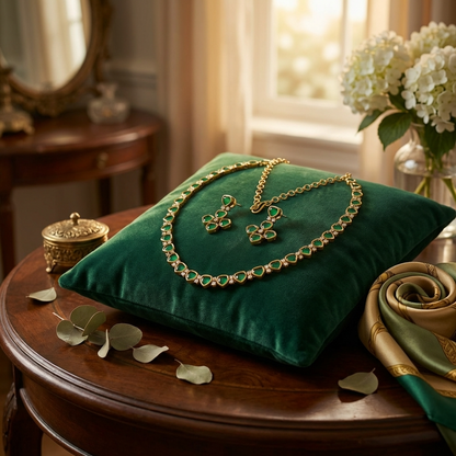 Victorian Mehndi Necklace Set – Finest Quality Bridal Jewelry for Weddings & Functions5