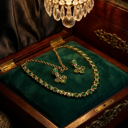 Victorian Mehndi Necklace Set – Finest Quality Bridal Jewelry for Weddings & Functions