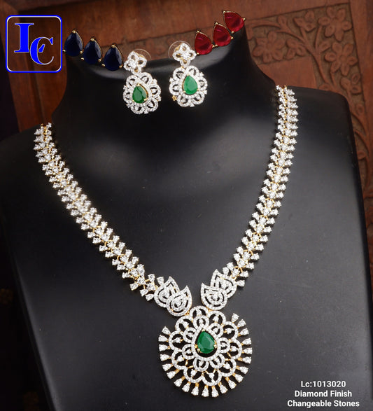 Eterna Luxe Changeable Stone Necklace Set - TheFindify