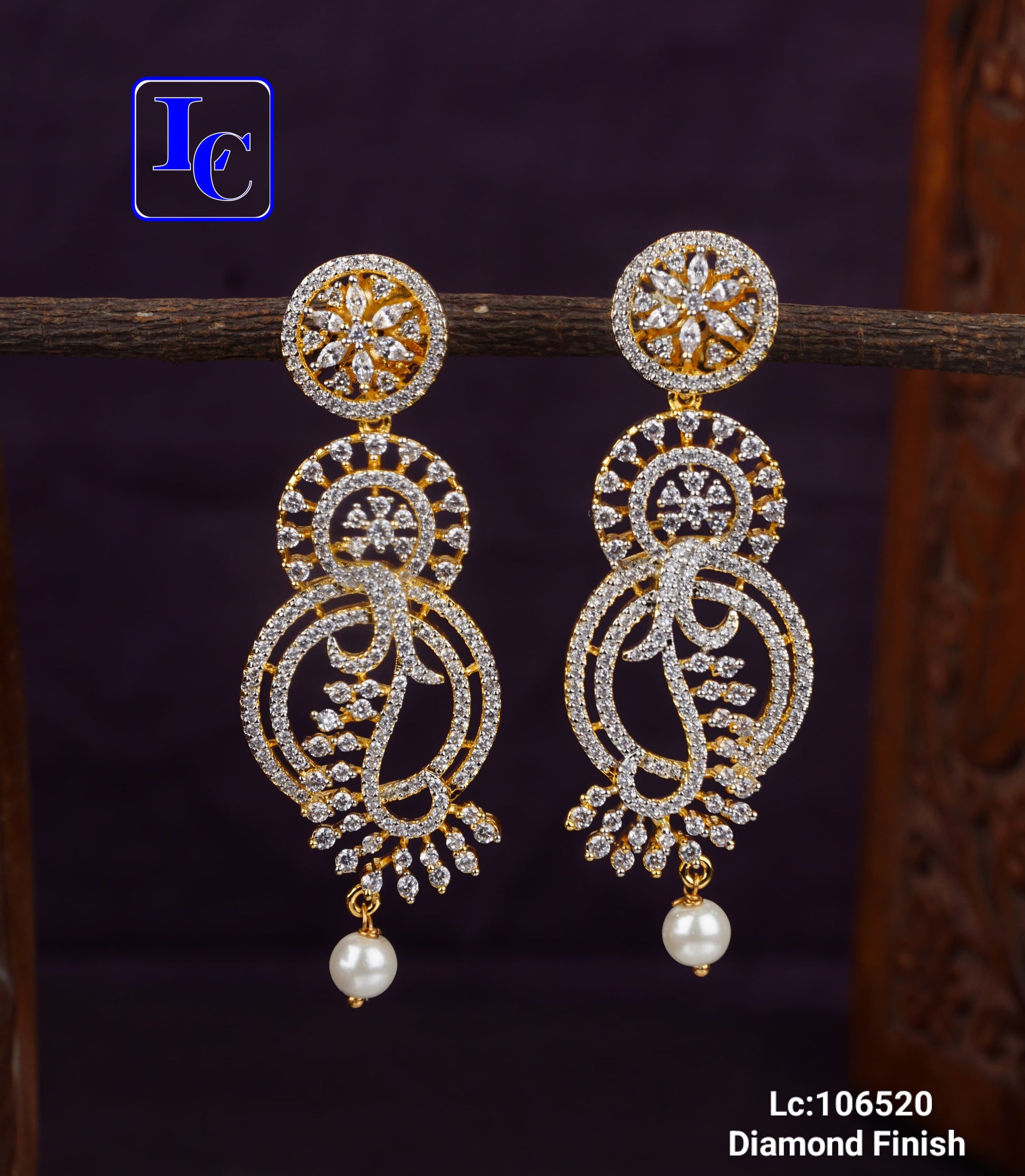 Leaf Designer American Diamond Finish Earring - TheFindify