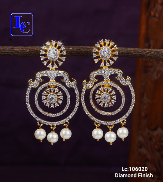 Double Circle American Diamond Finish Earring - TheFindify