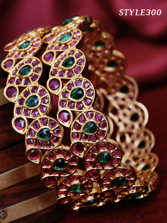 Jadau kundan stone bangles - TheFindify